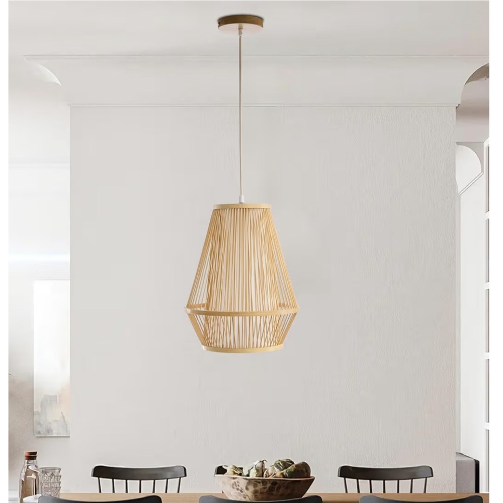 Bamboo hanging light fixture chandelier boho light fixture modern mid-century
